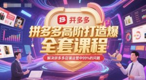 拼多多高阶打造爆款全套课程,解决拼多多店铺运营中99%的问题-湘创网