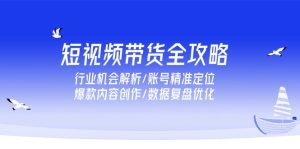 (15089期)短视频带货全攻略,行业机会解析/账号精准定位/爆款内容创作/数据复盘优化-湘创网