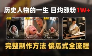 历史人物的一生 日均涨粉1W+，完整制作方法 傻瓜式全流程-湘创网
