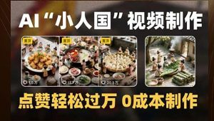 制作AI“小人国”微缩景观的短视频,点赞轻松过万,0成本制作-湘创网