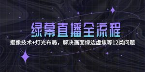 (15044期)绿幕直播全流程:抠像技术+灯光布局,解决画面绿边虚焦等12类问题-湘创网