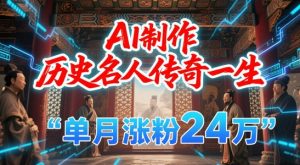 暴力起号!用AI制作历史名人传奇一生,单月涨粉24W,涨粉+变现赛道黑马来了-湘创网