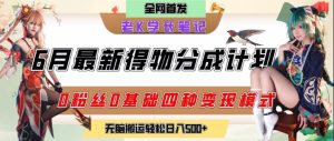 6月份最新得物创作者分成计划2.0玩法，0粉丝0基础四种模式变现，从隐蔽渠道无脑搬运，日入2张-湘创网