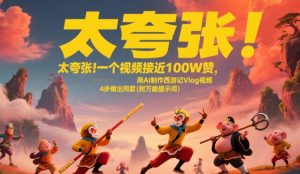 太夸张!一个视频接近100W赞,用AI制作西游记Vlog视频,全流程拆解来了(附万能提示词)-湘创网