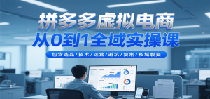 拼多多虚拟电商从0到1全域实操课，包含选品/技术/运营/避坑/复制/私域裂变-湘创网