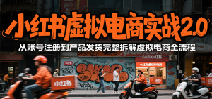 小红书虚拟电商实战2.0,从账号注册到产品发货完整拆解虚拟电商全流程-湘创网