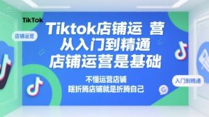 Tiktok店铺运营从入门到精通,店铺运营是基础,不懂运营店铺,瞎折腾店铺就是折腾自己-湘创网