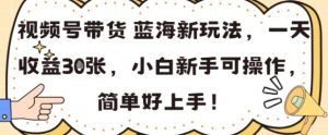 视频号带货蓝海新玩法,一天收益3张,小白新手可操作,简单好上手!-湘创网