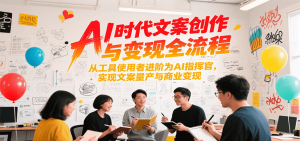 AI时代文案创作与变现全流程,从工具使用者进阶为AI指挥官,实现文案量产与商业变现-湘创网