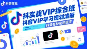 抖音实战VIP综合班,抖音VIP学习规划请晰抖音各种变现渠道-湘创网