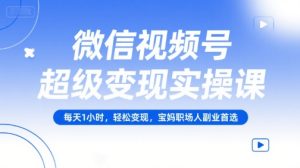 微信视频号超级变现实操课,每天1小时,轻松变现,宝妈职场人副业首选-湘创网
