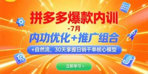 (15402期)拼多多爆款内训-7月 内功优化+推广组合+自然流 30天掌握日销千单核心模型-湘创网