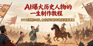 (15336期)AI历史人物赛道课程,2个月涨粉56万,含伙伴计划与收徒运营策略-湘创网