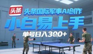 今日头条国际军事AI写作，单号每天轻松3张+-湘创网