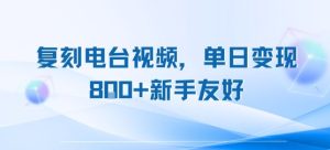 复刻电台视频,单日变现8张+新手友好,长期可做-湘创网