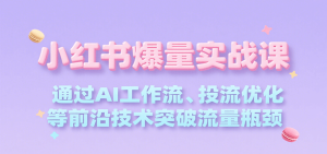 小红书爆量实战课,通过AI工作流、投流优化等前沿技术突破流量瓶颈-湘创网