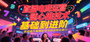 直播电商运营随心推投放技术基础到进阶，系统提升直播起号与投放转化能力-湘创网