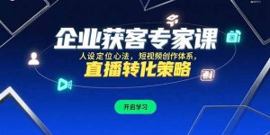 (15397期)企业获客专家课,人设定位心法,短视频创作体系,直播转化策略-湘创网