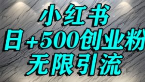 小红书无限引流创业粉,单人操作日引500+精准创业粉-湘创网