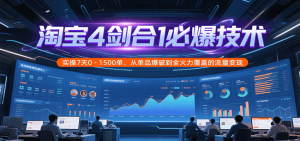 淘宝4剑合1必爆技术,实操7天0-1500单,从单品爆破到全火力覆盖的流量变现-湘创网