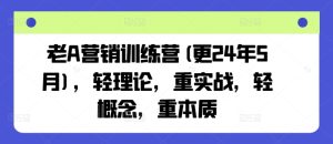老A营销训练营(更25年7月),轻理论,重实战,轻概念,重本质-湘创网