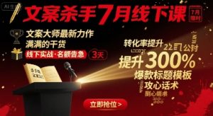 文案杀手7月线下课,文案大师最新力作,满满的干货-湘创网