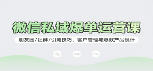 微信私域爆单运营课:朋友圈/社群/引流技巧,客户管理与爆款产品设计-湘创网