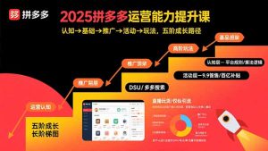 (15826期)2025拼多多运营能力提升课:认知→基础→推广→活动→玩法,五阶成长路径-湘创网