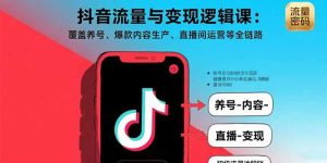 (15824期)抖音流量与变现逻辑课:覆盖养号、爆款内容生产、直播间运营等全链路-湘创网