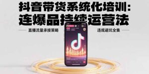 (15568期)抖音带货系统化培训:连爆品持续运营法,直播流量承接策略,违规避坑全集-湘创网