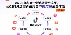 (15610期)2025年抖音IP孵化运营全流程,从0到1打造高价值抖音IP的完整运营体系-湘创网