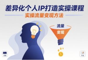 差异化个人IP打造实操课程,实操流量变现方法-湘创网