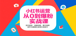 小红书运营从0到爆粉实战课:定位装修、选题标题,图文视频创作与精细化变现引流技巧-湘创网