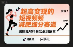 超高变现的短视频减肥细分赛道,减肥账号抖音实战训练营-湘创网