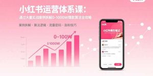 (15792期)小红书运营体系课:通过大量实战案例拆解0-1000W爆款算法全攻略-湘创网