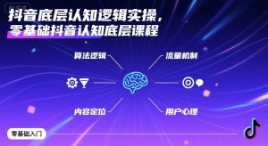 抖音底层认知逻辑实操,零基础抖音认知底层课程-湘创网