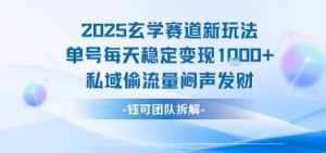 2025玄学赛道新玩法单号每天稳定变现1k+私域偷流量闷声发财-湘创网