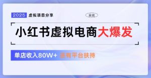 小红书虚拟店铺  蓝海项目  小白轻松一天3张+-湘创网