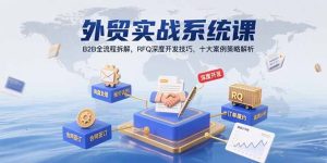 (15562期)外贸实战系统课:B2B全流程拆解,RFQ深度开发技巧,十大案例策略解析-湘创网