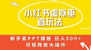 小红书卖PPT模板日入5张+,全新虚拟项目垂直玩法,可矩阵放大盈利-湘创网