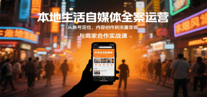 本地生活自媒体全案运营,从账号定位、内容创作到流量变现与商家合作实战课-湘创网