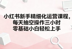 小红书新手精细化运营课程,每天抽空操作三小时,零基础小白轻松上手-湘创网