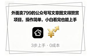 外面卖799的公众号写文章图文得赞赏项目,操作简单,小白看完也能上手-湘创网