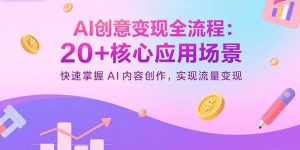 (15915期)AI创意变现全流程:20+核心应用场景,快速掌握AI内容创作,实现流量变现-湘创网