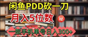 闲鱼PDD砍一刀,一部手机就可以操作,单号日入3张-湘创网