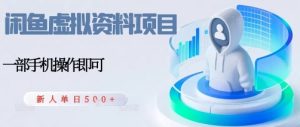 闲鱼虚拟资料项目,每天一小时,新人日入5张-湘创网