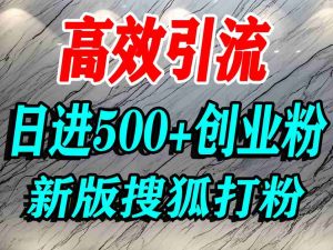 怎么打创业粉?搜狐网打精准创业粉,打粉引流教程,单人日引500+精准创业粉-湘创网
