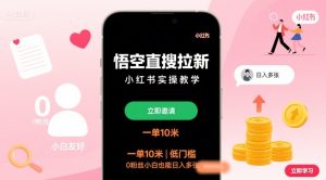 悟空直搜拉新小红书实操教学,一单10米,低门槛,0粉丝小白也能日入多张-湘创网
