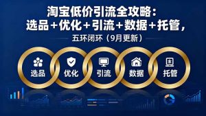 (16009期)淘宝低价引流全攻略:选品+优化+引流+数据+托管,五环闭环(9月更新)-湘创网