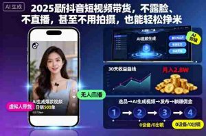 2025最新抖音短视频带货,不露脸、不直播,甚至不用拍摄,也能轻松挣米-湘创网